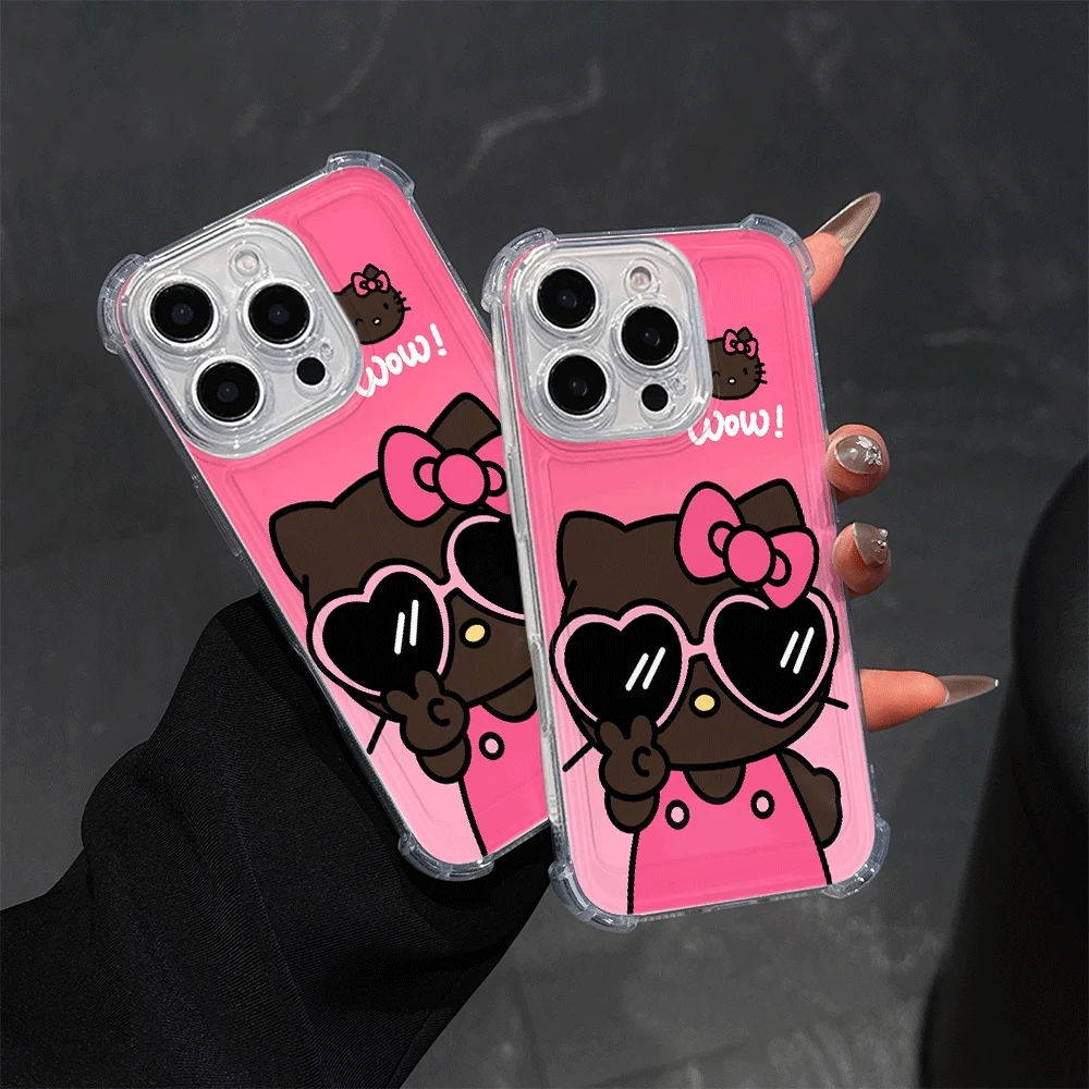 헬로키티 아이폰 15/16/15/14/13/12/11/x/xs/xs Max용 휴대폰 케이스, 소녀용 산리오 애니메이션 아이폰 케이스