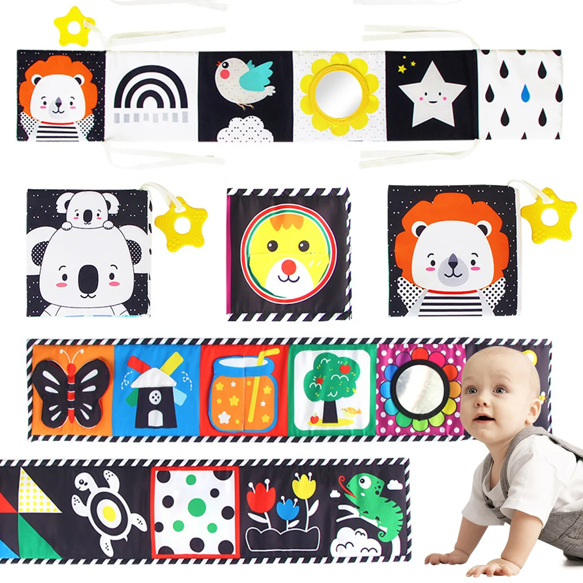 Miękka książeczka dla niemowląt, zabawka edukacyjna, książeczki edukacyjne dla niemowląt do kąpieli z motywami zwierząt, kolorów i owadów