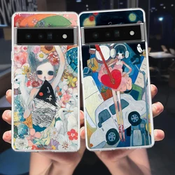 Aya Takano Phone Case Cover for Google Pixel 9 8 7 6 5 4 XL Shockproof Silicone 7A 6A 5A 4A 3A XL Pro 5G Transparent Shell Capas