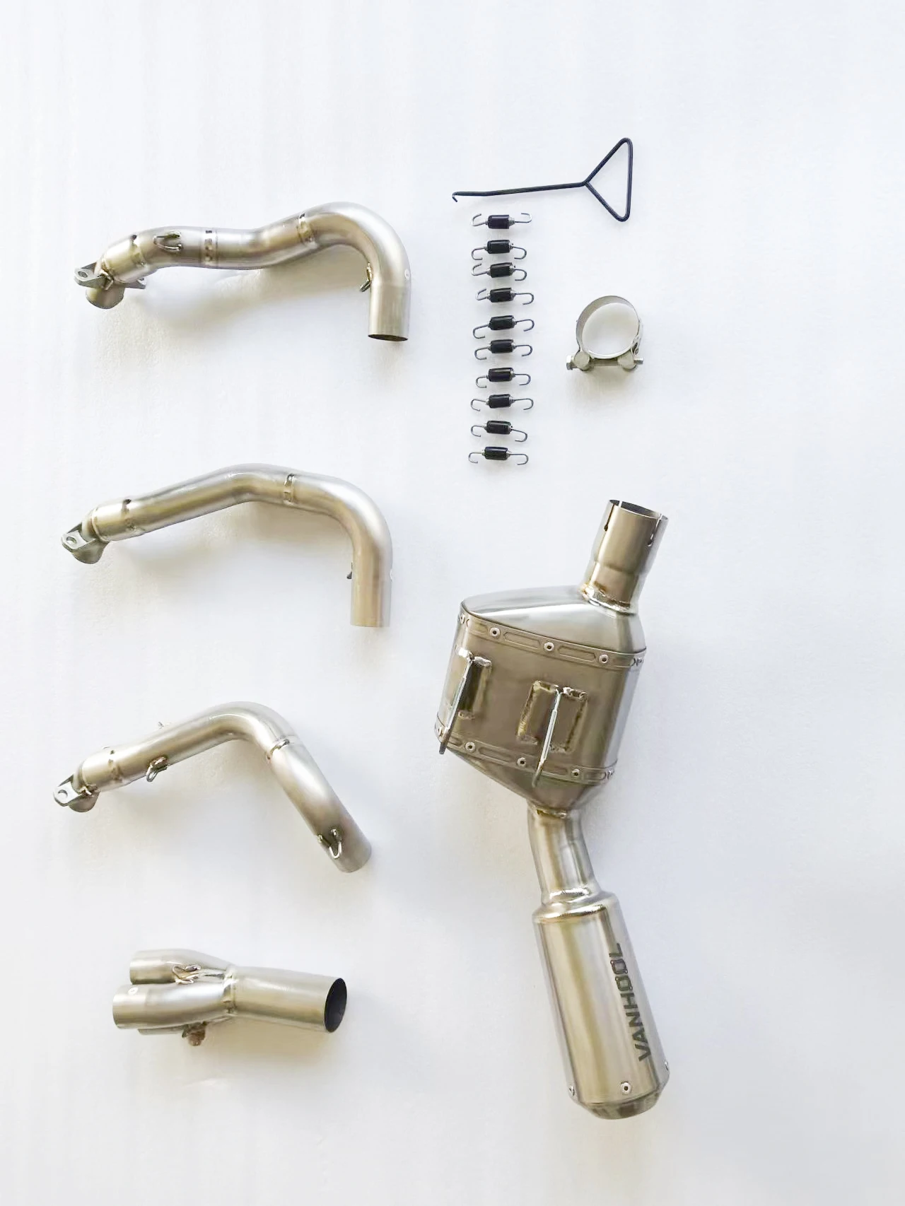 Motorcycle Exhaust Systems for 660cc Retro Bike, Modified Titanium Stainless Steel Front Middle Link Pipe 51mm, Escape Parts