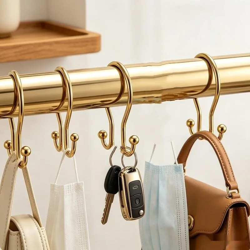 26 pcs Gold Double Ear Shower Rings, Smooth Sliding on Shower Curtain Rods, Easy Installation, Durable