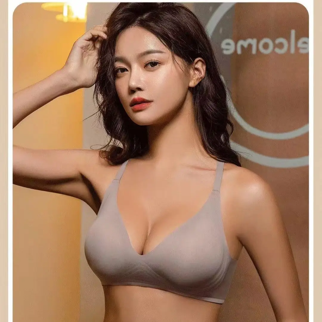 Backless Seamless Bras For Women Push Up Bra Soft Nonwire Underwear Wireless Brassiere Female Sexy Deep V Lingerie Girls