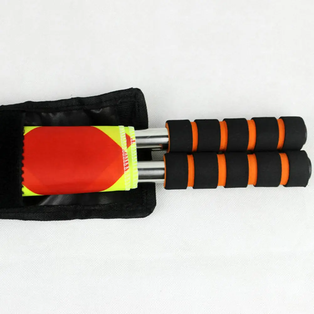 

2Pcs Football Referee Corner Flags Wear Resistant Stainless Steel Tube Handheld Lightweight Portable Professional Match Judge