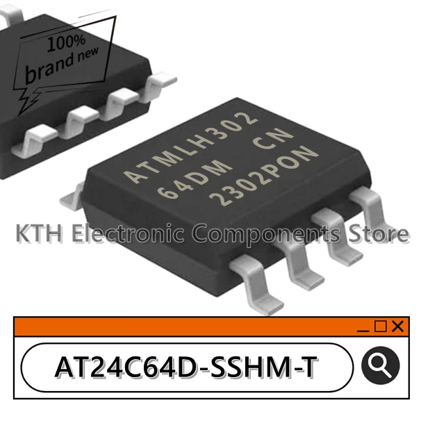 10Pcs/lot AT24C64D-SSHM-T EEPROM Memory IC SOIC-8 64-Kbit I2C Screen Printing 64DM 100% new imported