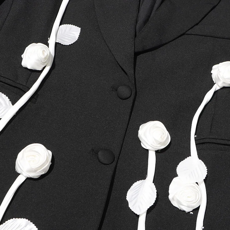 Zoci feminino blazer calças ternos moda sênior sentido flor emenda magro manga longa terno fino casaco senhora do escritório 2025 primavera novo