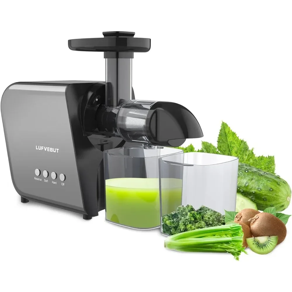 Sap Groentejuicer Extractor 2-Speed Modi, Langzaam Kauwen Juicer Maker, Stille Motor, Omgekeerde Functie Verminder Klompen