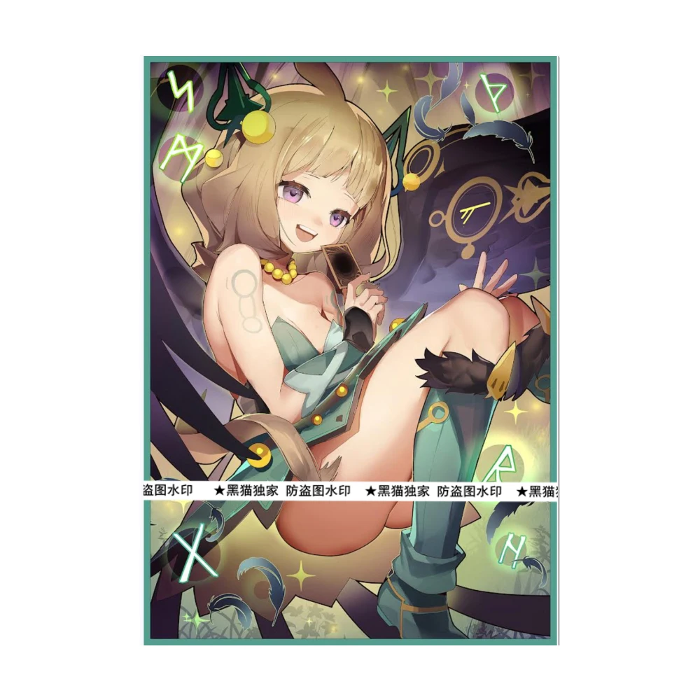 

Набор из 60 шт. 63x90 мм для самостоятельного изготовления (DIY) карт Yu-Gi-Oh! Защитные пакеты для карт Hugin The Runick Wings, YGO, Runick, аниме-карты, подарочные игрушки