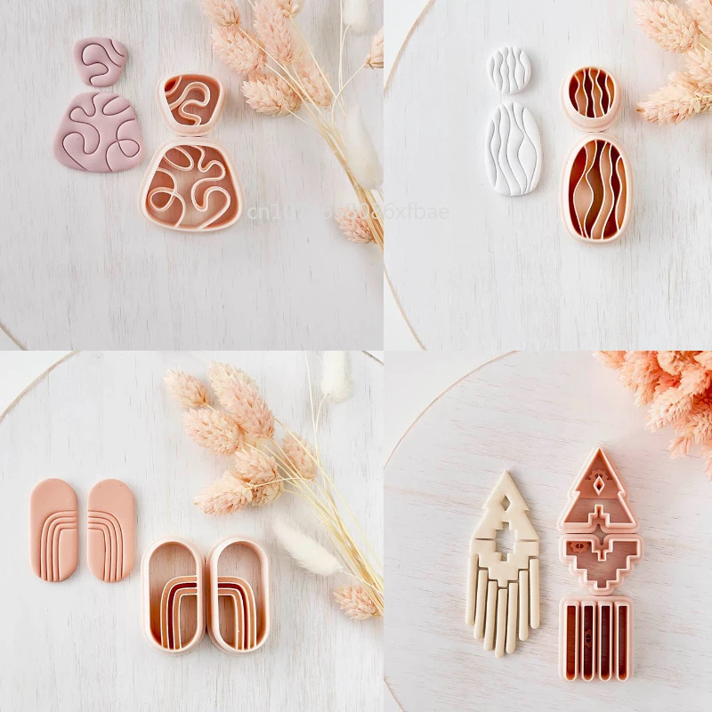 Smooth Multi-lined Polymer Clay Cutters / Abstract Line Shape / Dangle Polymer Clay Tools / Earring Jewellery Making Clay Tools