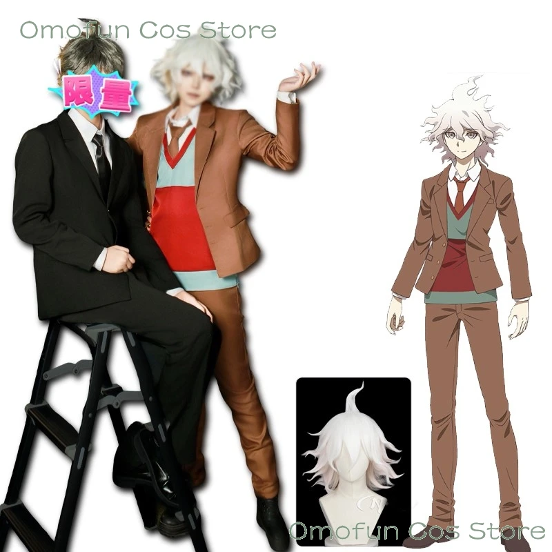 

Danganronpa 3 Despair Nagito Komaeda Cosplay Costume Mens Suit Wig Anime Game Halloween Party Adults School Uniforms Clothes