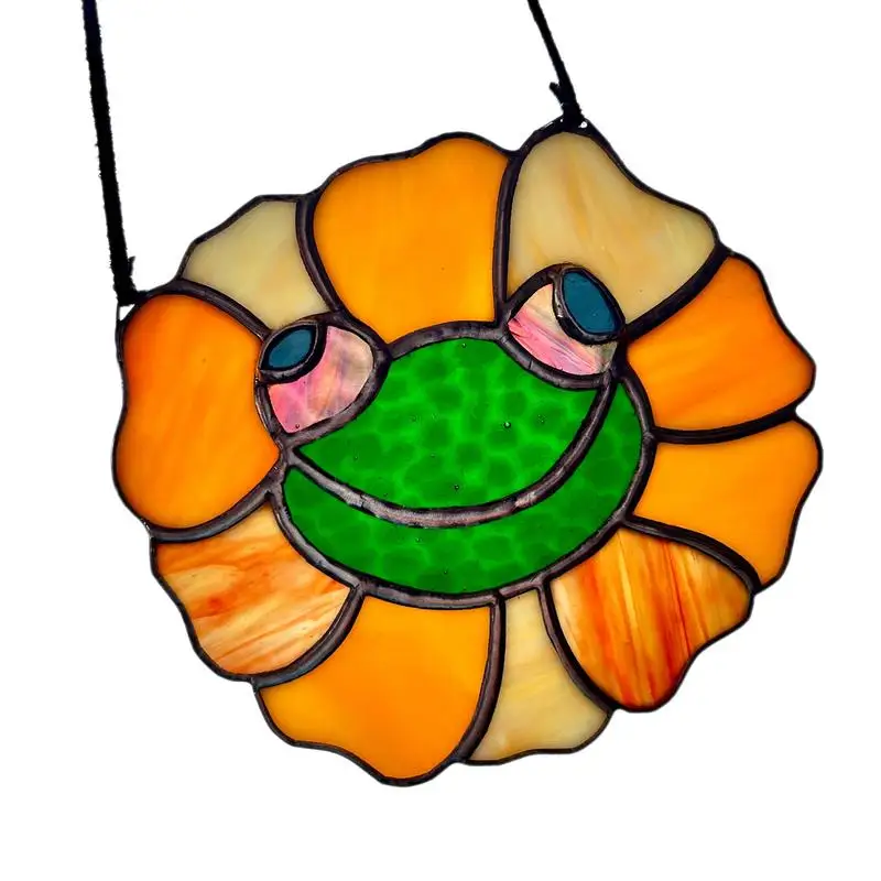 

Счастливые лягушки, ловцы солнца, серия животных, настенный художественный декор, подвесной уличный декор в виде лягушки, цветок лягушки, витражная акриловая панель, декор