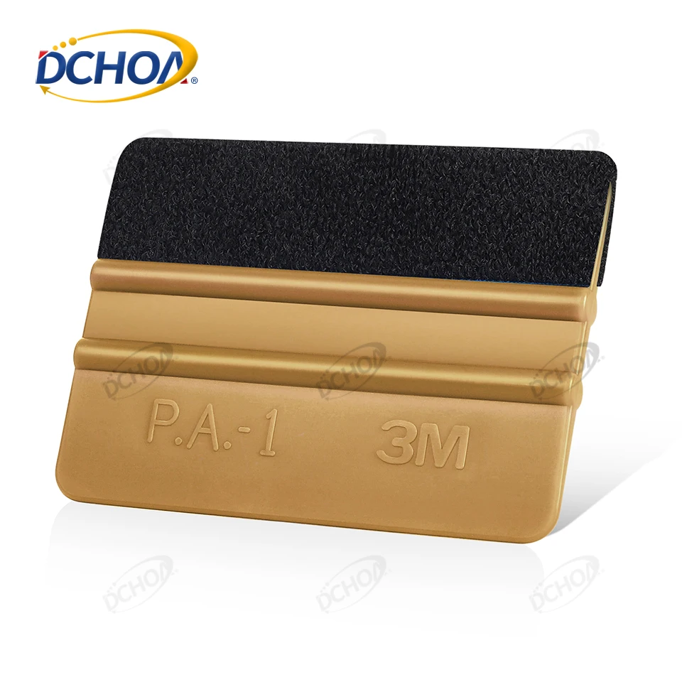 DCHOA 10pcs Felt Squeegee Vinyl Wrap Plastic Felt Gold Squeegee Car Wrap Tool Scraper Window Tint Tools
