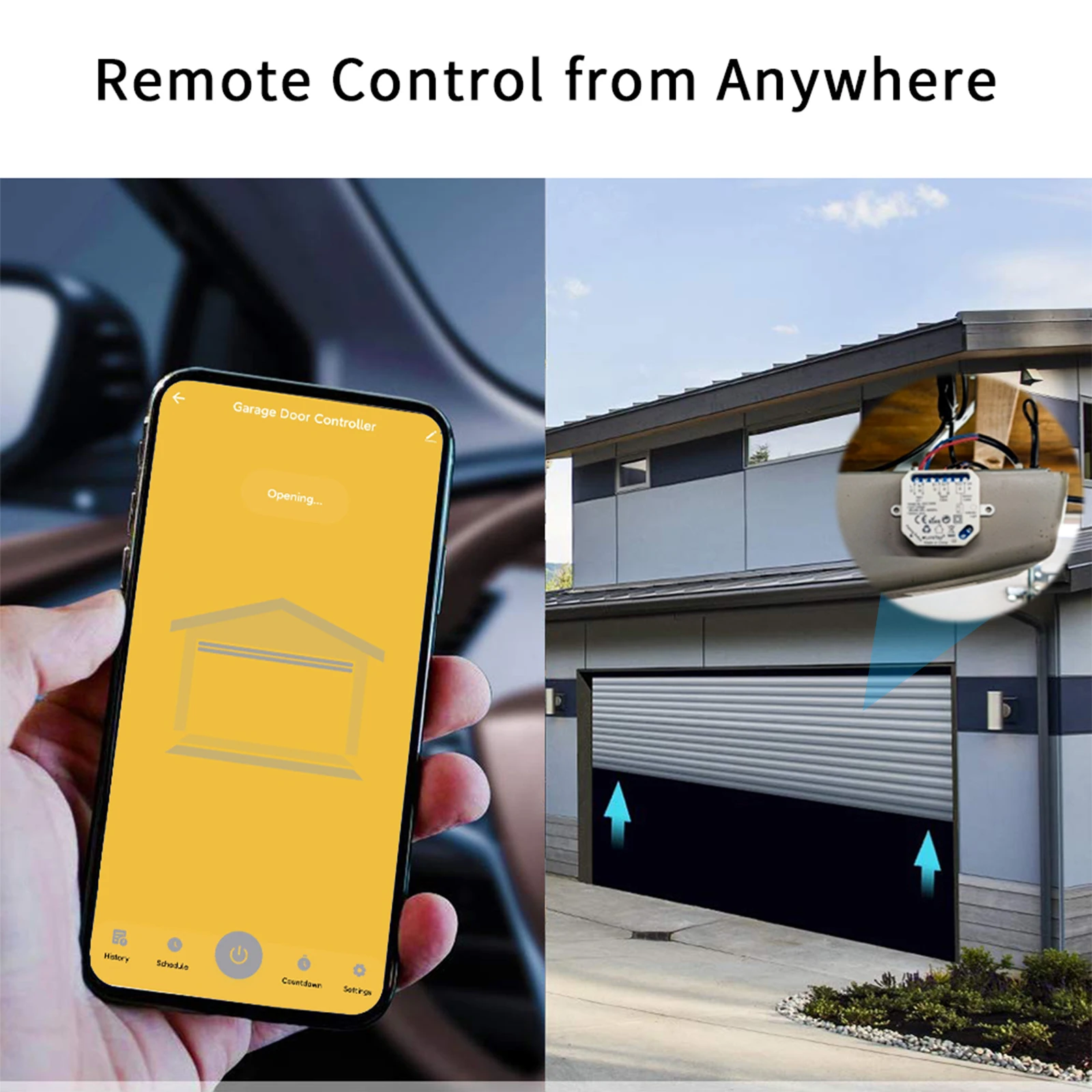 Imagem -02 - Qcsmart Tuya Smart Life Abridor de Porta de Garagem Controlador de Proteção de Segurança Controle Remoto Google Home Assistant Alexa