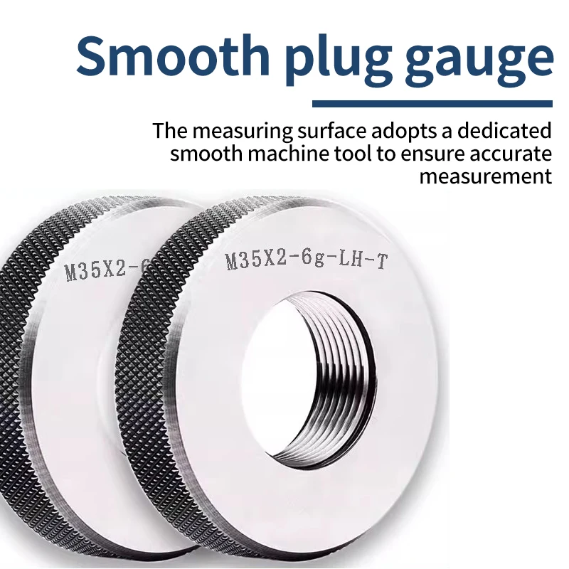 VOKET TAP 1SET(1*GO+1*NOGO) 6g Left Hand M40-M47 Metric Left Fine Tooth Thread Ring Gauge Measure ToolsX0.5/0.75/1/1.25/1.5/2/3