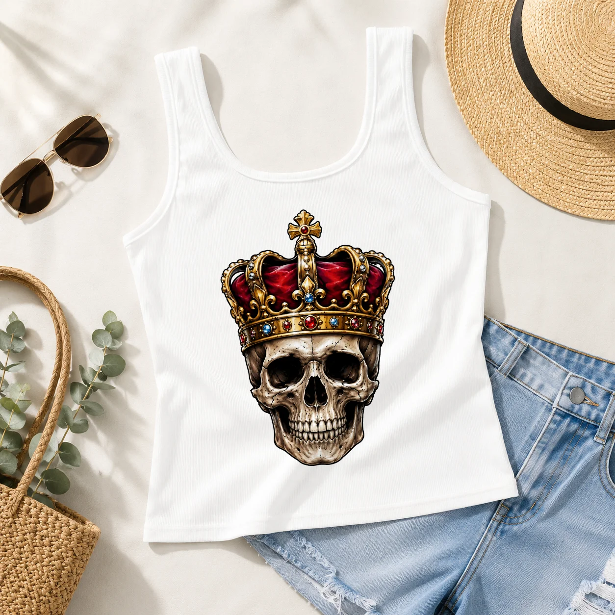 White Casual Harajuku Punk Sli - огляд і ціна Tank Top Ribbed