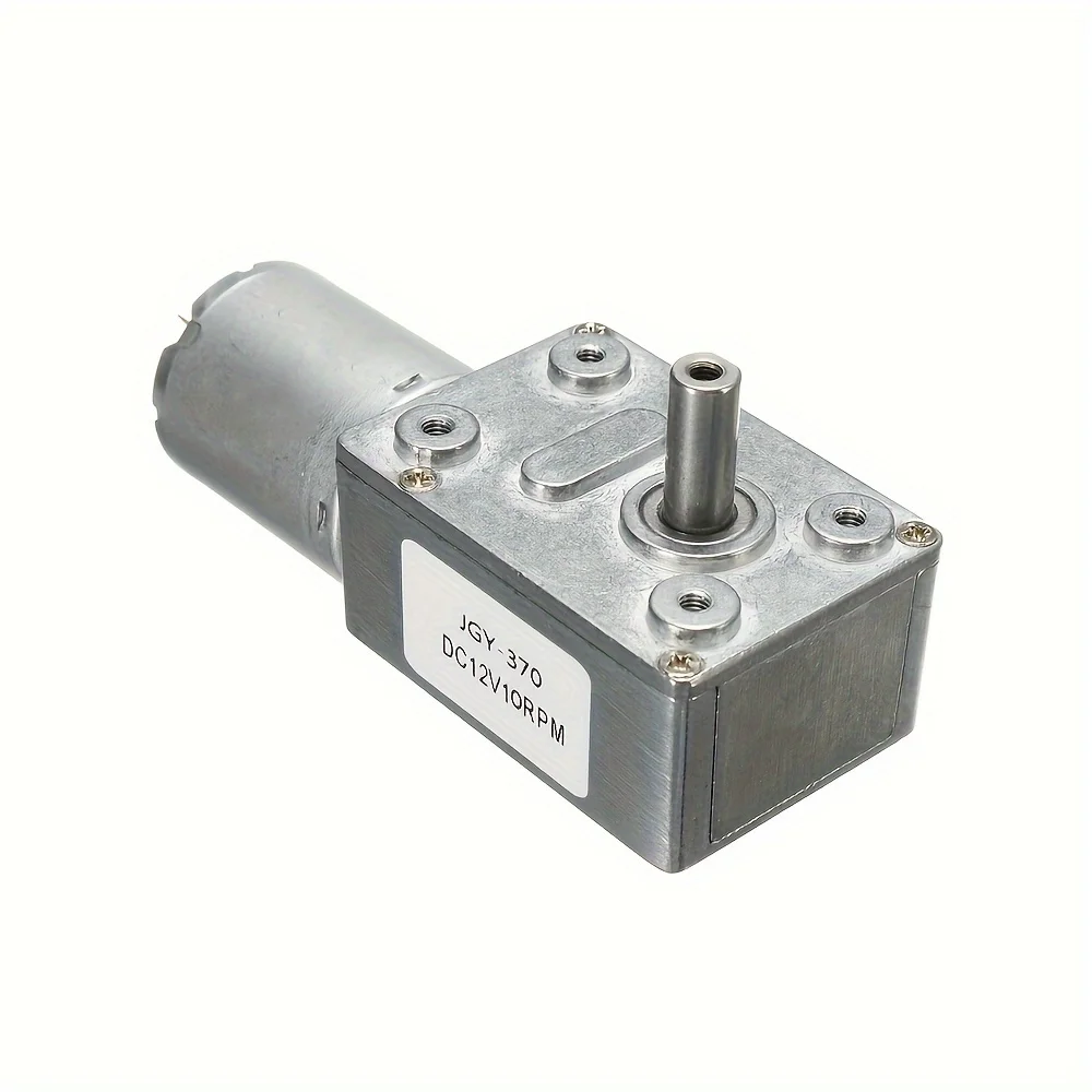 JGY370 DC 12V Worm Gear Motor Reducer 2-375RPM High Torque Electric Motor Metal Gear Reverse Self Lock for Automation Equipment