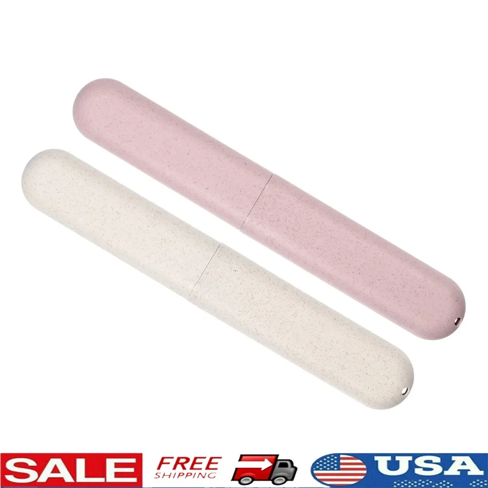 

2Pcs Travel Toothbrush Holders Portable Dustproof Case Lightweight PP Design Multi-Scene Use Easy Carry Travel Accessories