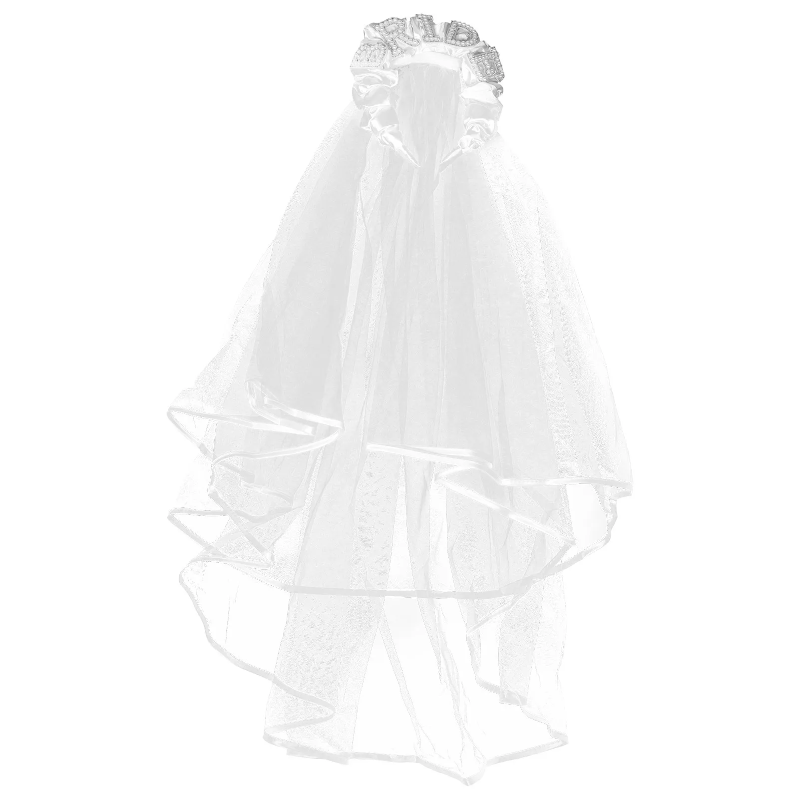 

Headband Veil Wedding Satin Pleated Headband Wide Elastic Bridal Hair Accessory for Party Bride Veil Headpiece Mesh Hairband