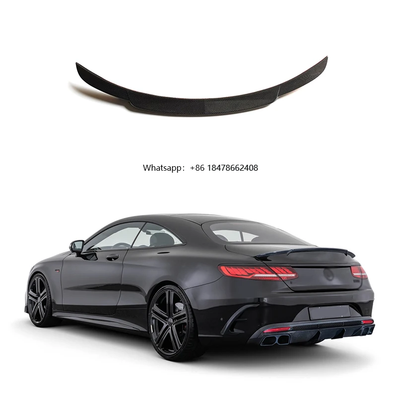 

S-class Coupe C217 Dry Carbon Fiber B-style Rear Wing for S63 S65 S400 S450 S500 Tail Wing Car Accessories Trunk Lip