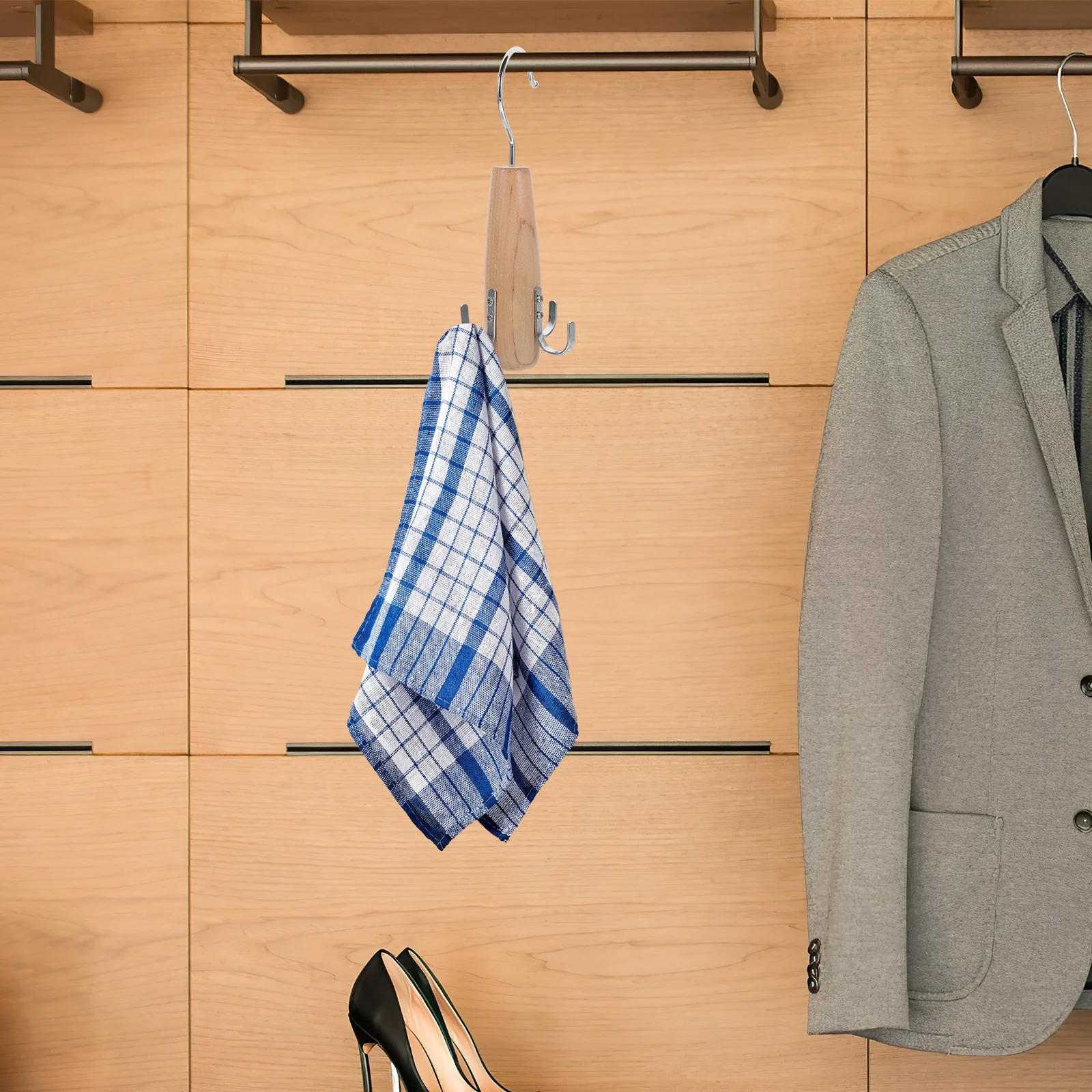 صديقة للبيئة قوي 4 خطاف شماعات 360 الدورية المنظم للملحقات توفير المساحة رف تخزين مدمج لون عشوائي