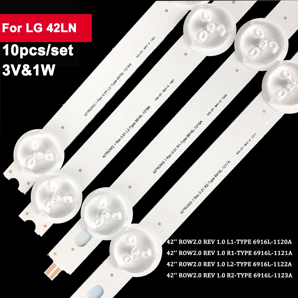 

10Pcs/set 42LN LED Backlight Strip for LIG 5led 42LA6130 42LA6134 42LN570V 42LN5757 42LN5758 42LN575R 42LA615V 42LA615V 42LA6200