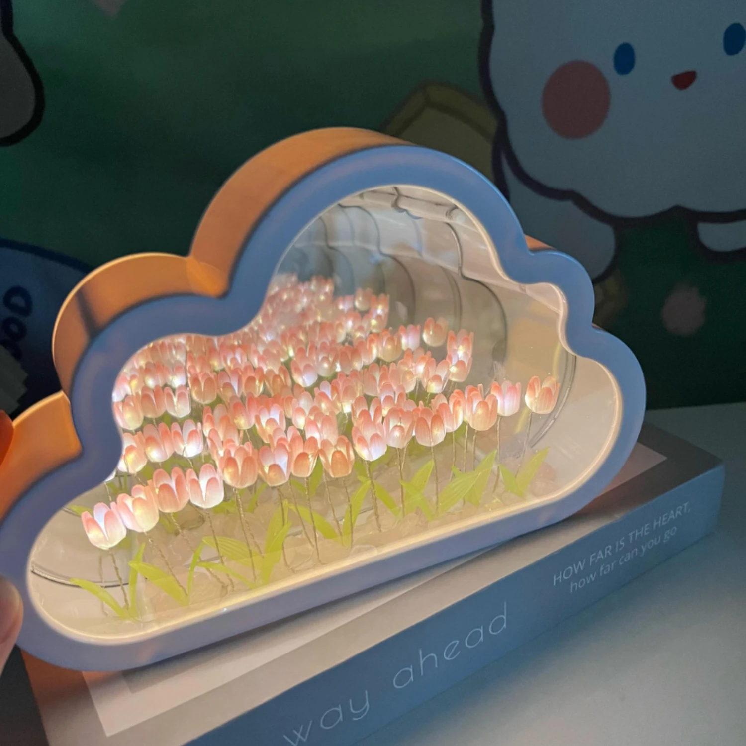 New Create a Romantic and Magical Atmosphere with this Creative Transparent Tulip Cloud Sea of Flowers Night Light - Perfect DIY