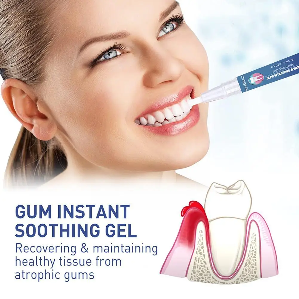 Gum Gel lenitivo allevia il dolore alle gengive sbiancamento delle macchie dei denti strumenti per l'essenza rimuove l'igiene dentale dentifricio per la pulizia I2R4