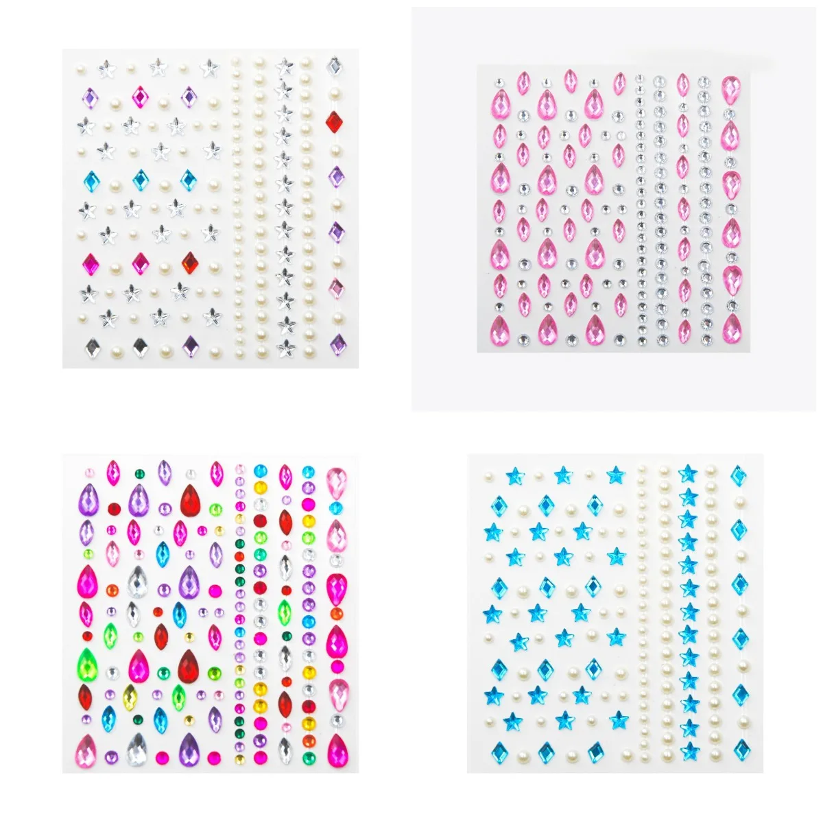 High Quality New Eye Makeup Children's Diamond Three-dimensional Stickers DIY Colorful Beauty Makeup Facial Decoration Stickers