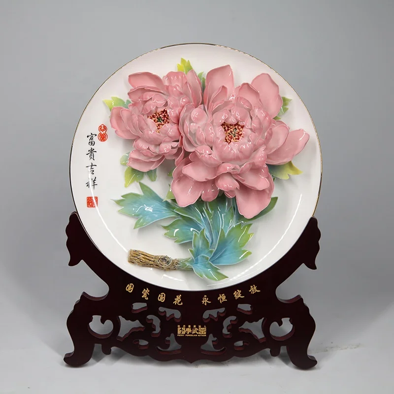 3D Customized DIY Environmentally Friendly Porcelain Decoration Ceramic Craft Flower Plate Gift