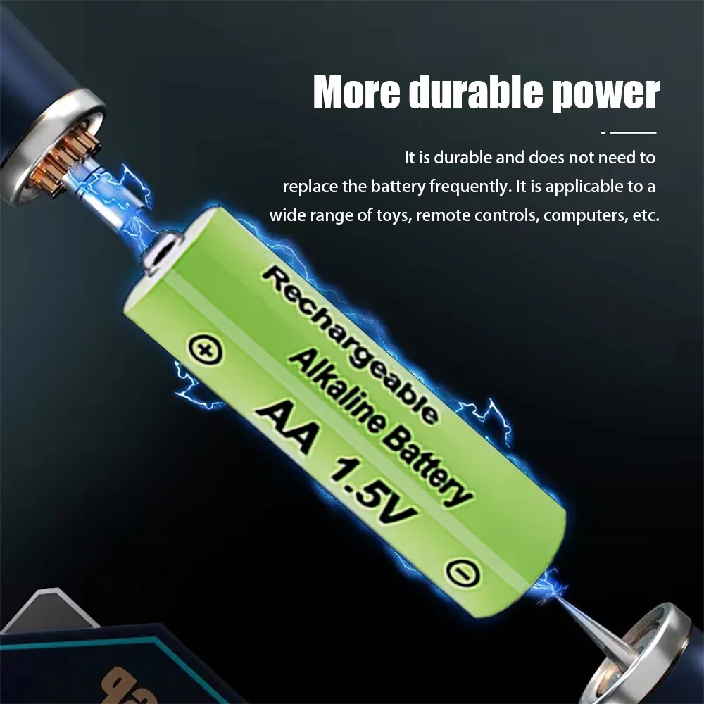 1.5V AA 3800mAh แบตเตอรี่แบบชาร์จไฟได้ชาร์จได้1 5V แบตเตอรี่ AA ไฟฉายของเล่นนาฬิกาผู้เล่น MP3แป้นพิมพ์ไร้สายเมาส์ไร้สาย