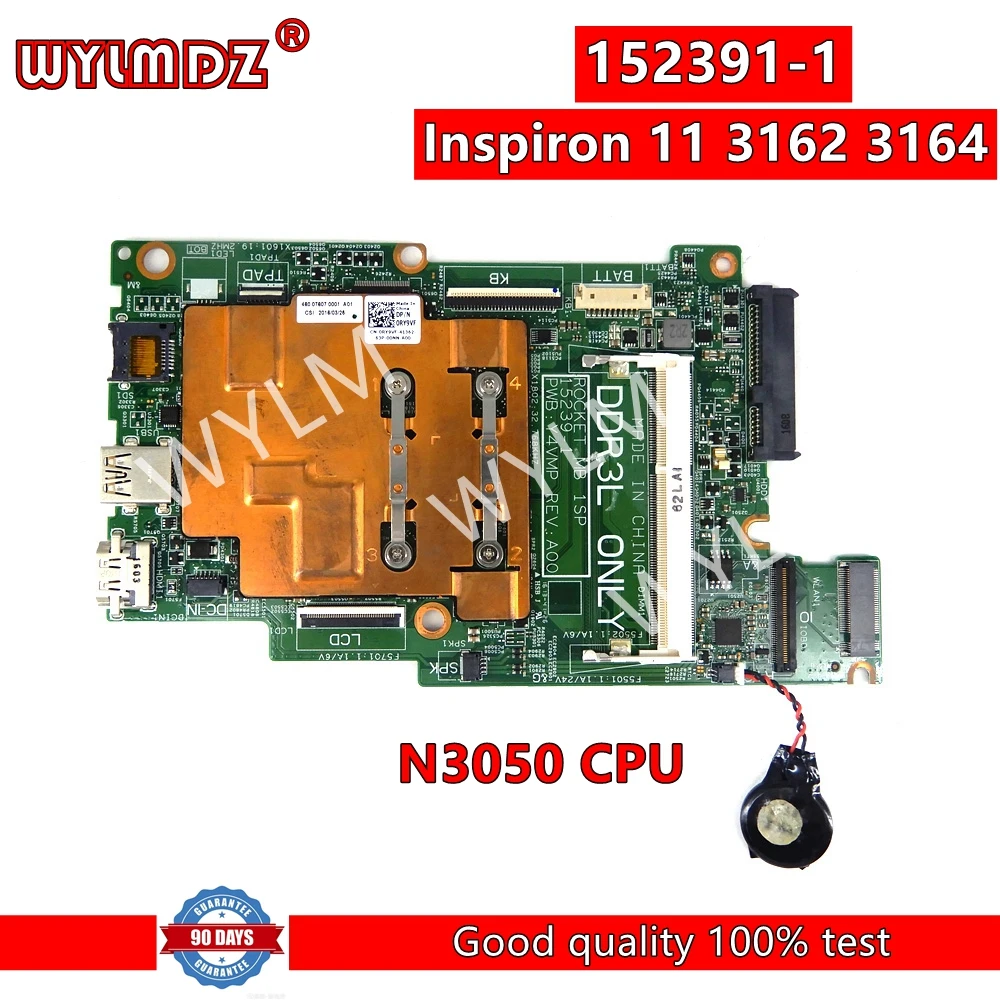 

15239-1 N3050CPU Laptop Motherboard For DELL Inspiron 11 3162 3164 Mainboard CN- 0FK63J CN 0CD08X 100% Tested