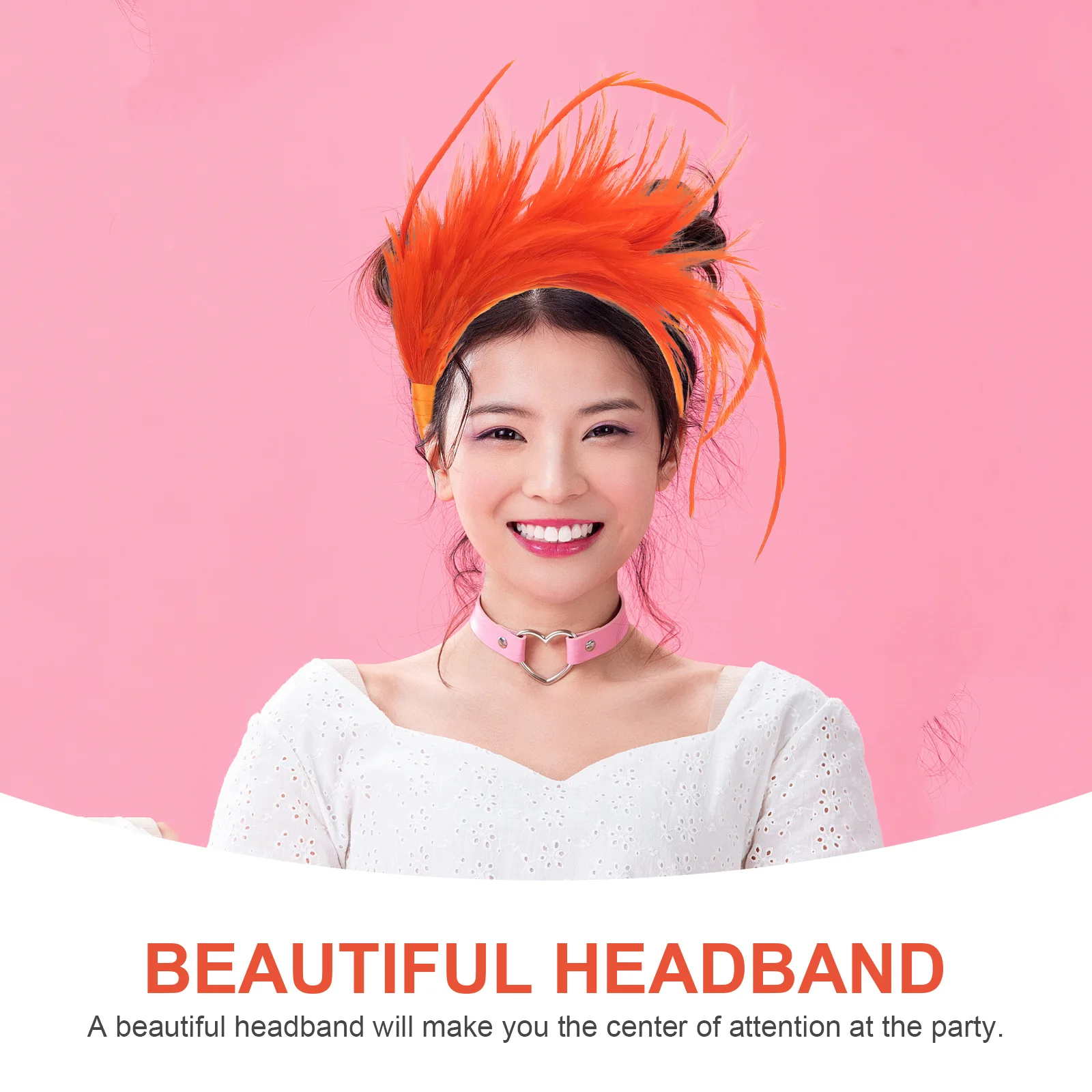 

Headband Orange Lightweight Party Headdress For Cosplay Performance Bridal Photo Prop Festive Hair Accessory