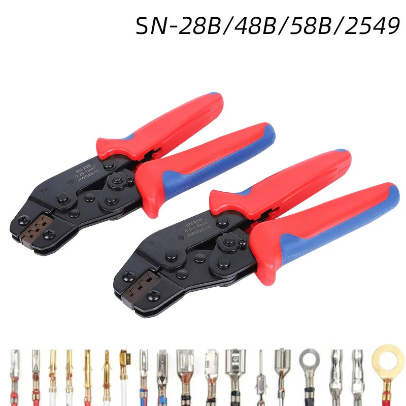 SN58B/48B/2549 DuPont Terminal Crimping Plier Insert Spring Connectors Jst Open Barrel Crimper Tool TAB 2.8 4.8 Hand Tool