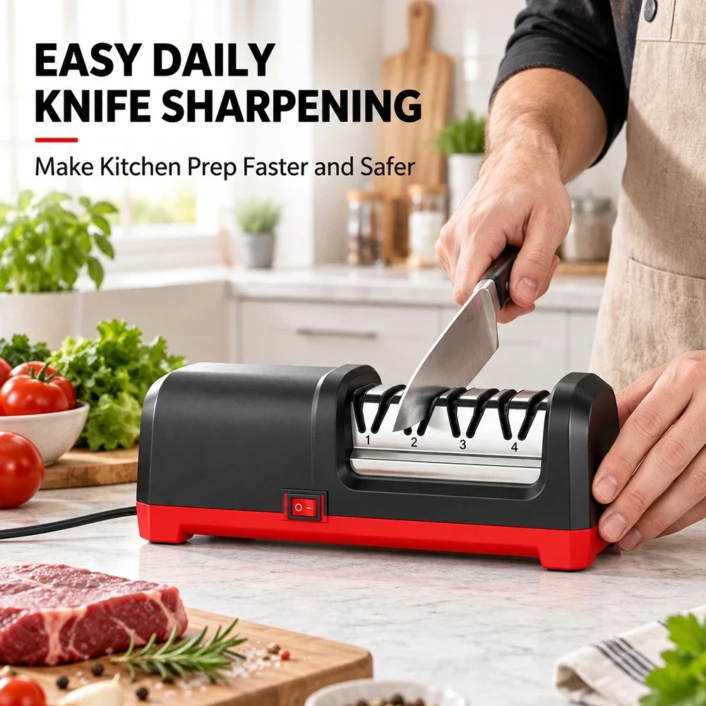 SIHAO Electric Knife Sharpener New Upgrade Sharpening System Fast Safe Professional for Kitchen Chef Knives