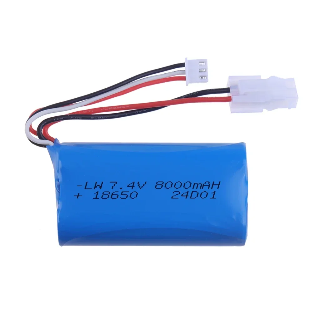 Upgrade 8000mAh 7.4V Li-ion Battery 18650 With 5557 555-7 Connector for 4 Wheel Drive High-speed Car Truck RC Boat Toys Parts