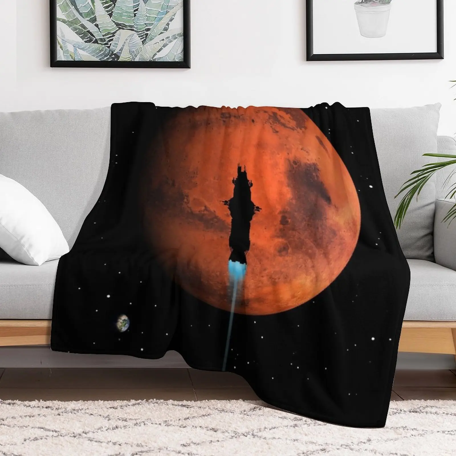 Rocinante Silhouette Poster Throw Blanket Bed covers Softest Decorative Throw Blankets