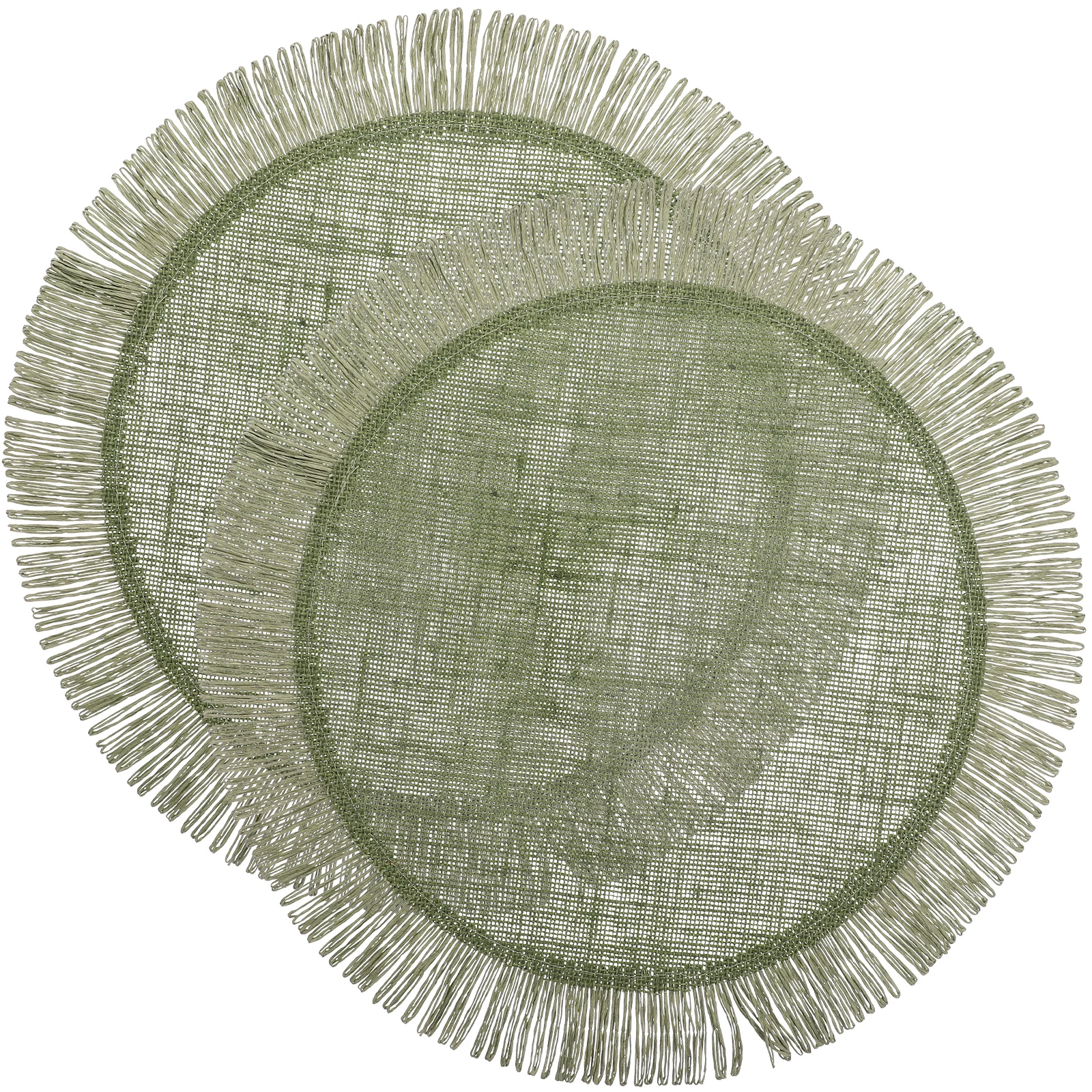 

2 Pcs Round Placemats Woven Style Table Coasters Burlap Tassel Dining Mats Insulated Teapot Decorative Home Cafe Restaurant