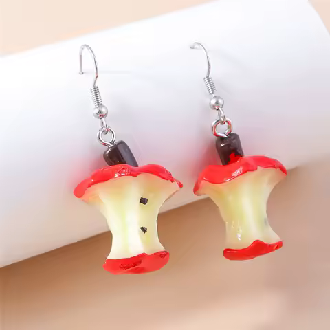 Aihua New Fashion Fruits Earrings for Women Cartoon Resin Apple Strawberry Watermelon Grape Earrings Funny Gifts