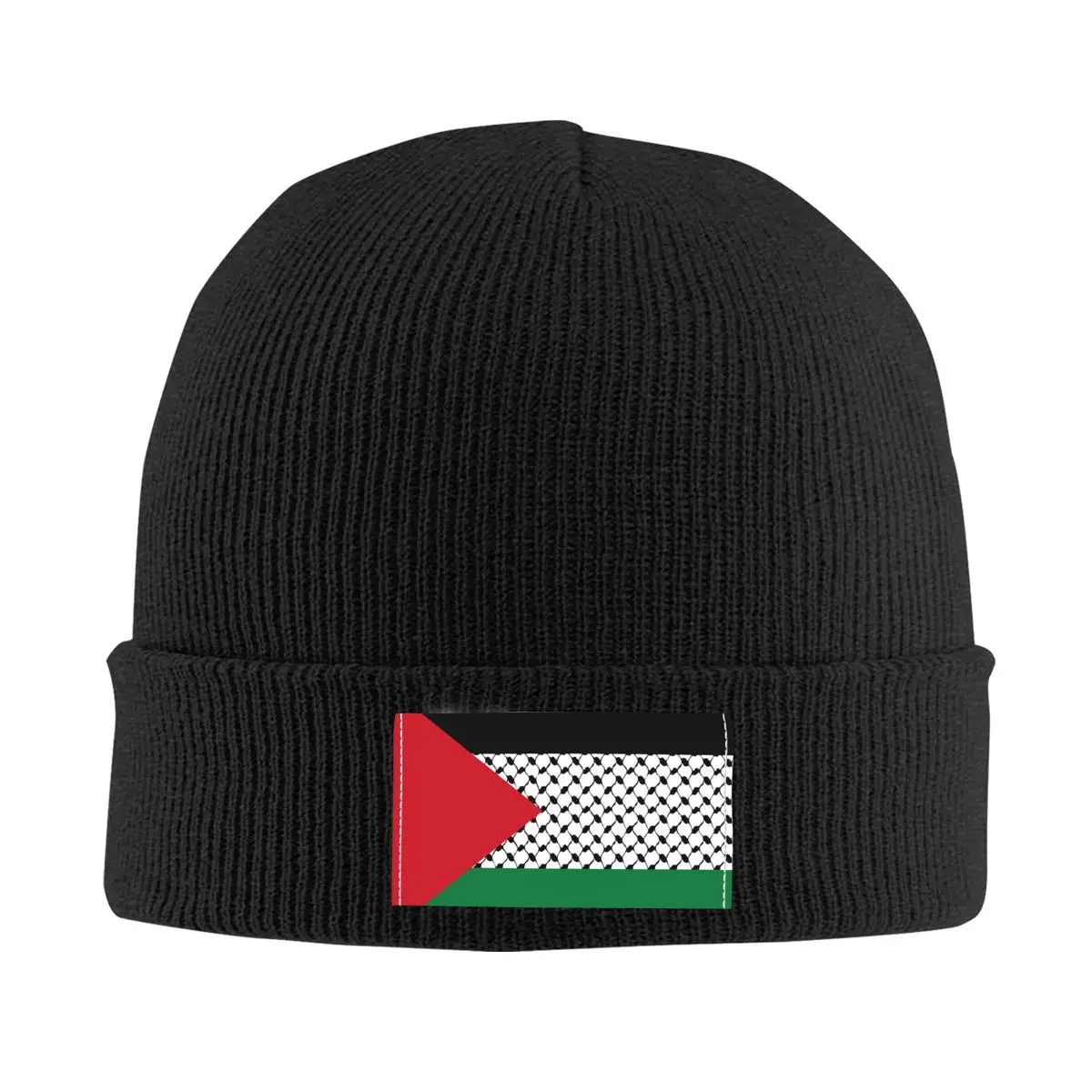 Palestine Flag Hat Autumn Winter Beanies Baggy Palestinian Hatta Kufiya Keffiyeh Pattern Cap Unisex Acrylic Knitted Hat