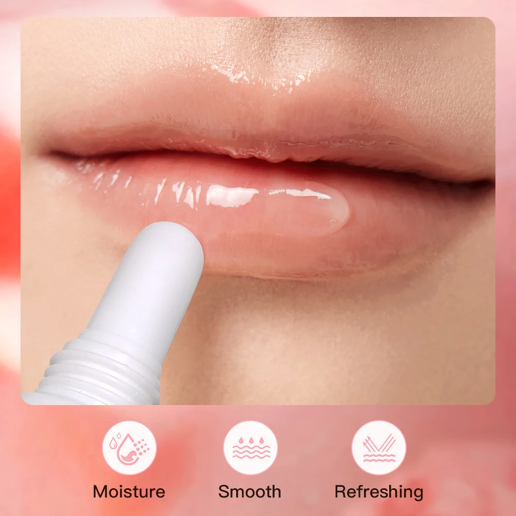 QIBEST Lip Balm Oil Moisturizing Long Lasting Reduce Lip Fine Line Lip Mask Sleeping Lips Exfoliating Gel Makeup Lips Care