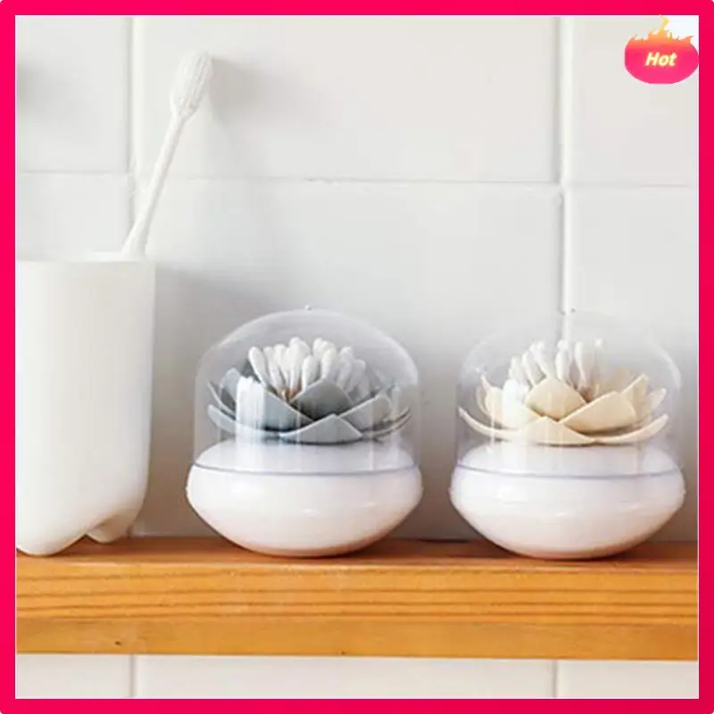 ABYP Lotus soporte para bastoncillos de algodón, soporte para palillos de dientes, cubo de almacenamiento, decoración de escritorio, caja de almacenamiento para bastoncillos de algodón para Baño
