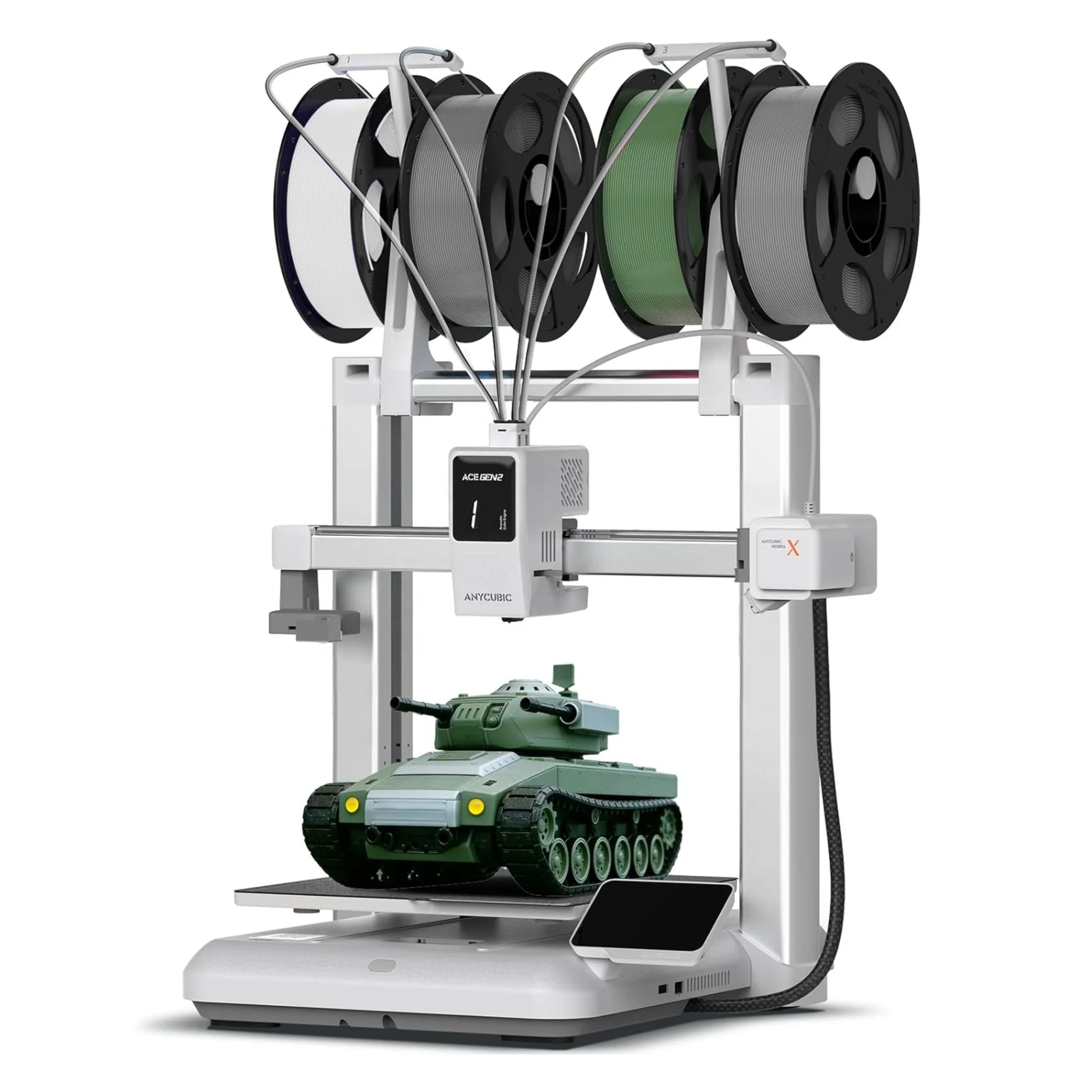 Anycubic Kobra X Multicolor 3D Printer Easy Setup Native 4-Color Printing Up 19 Color 600mm/s Fast AI Camera 3D Print Machine
