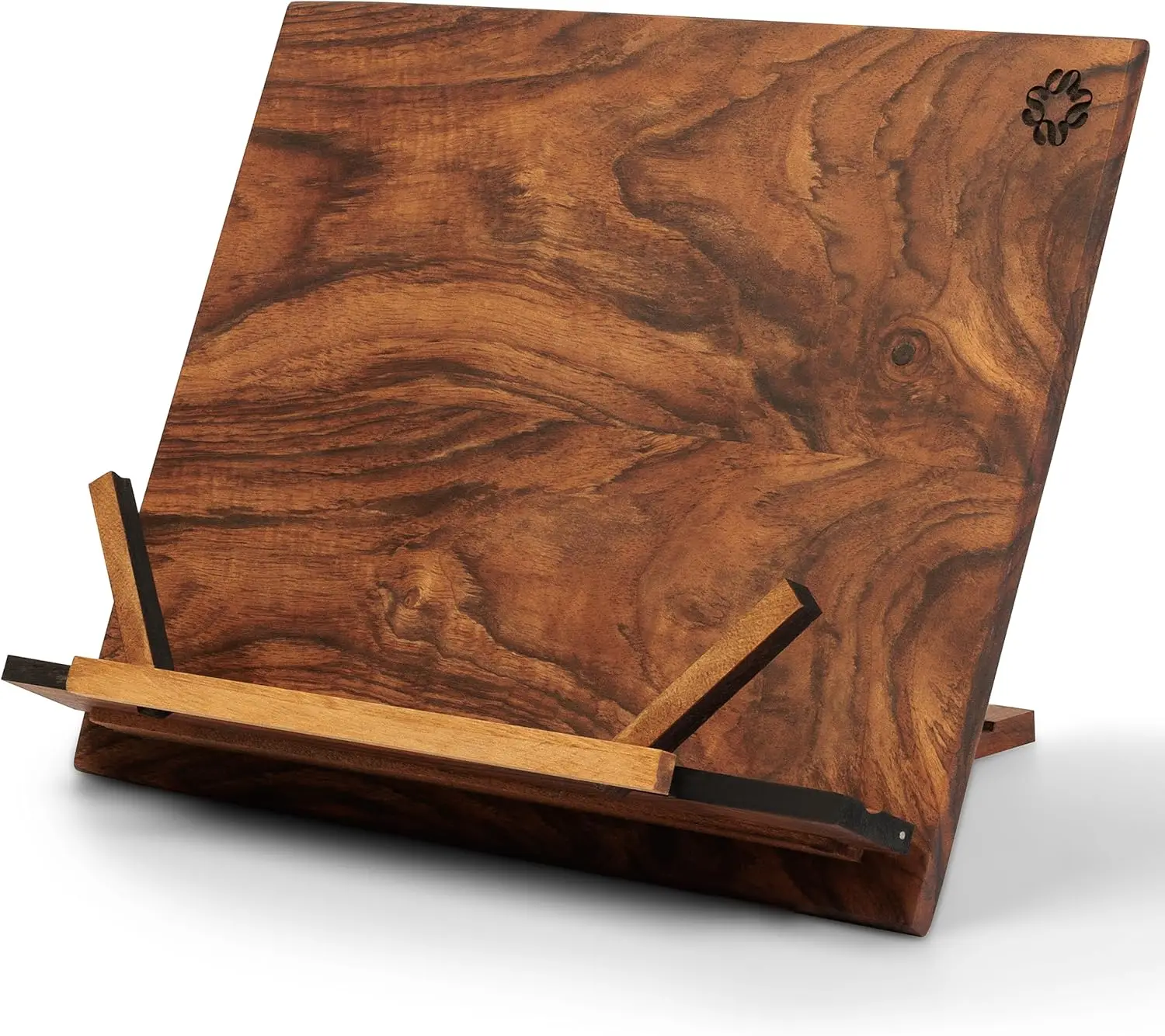 

Handmade Walnut Cookbook Stand for Kitchen, Recipe Holder, Reading Accessories for Tablets and iPads
