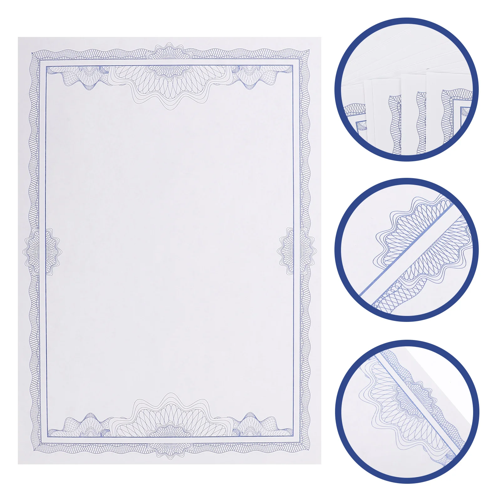 

50 Sheets Parchment Paper Honor Certificate Inner Page Award Certificates of Achievement Blank Product Blue Office