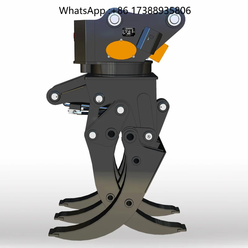 Hydraulic Log Grapple High Configuration Five Tooth Clamp for 10 to 15 Ton Excavator Opening 1740mm Clamping Diameter 87mm