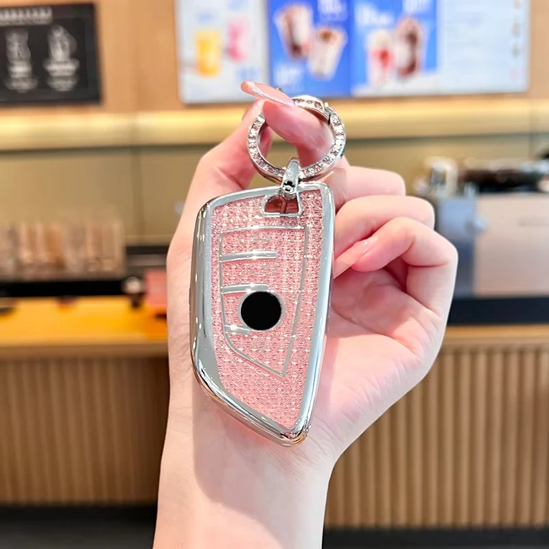 Diamond Pink Style Fob for BMW 1 3 5 7 Series X1 X3 X5 X7 F10 F15 F16 F20 F21 F30 F31 F32 F34 G01 G02 G20 M3 Car Key Case Cover - view 5