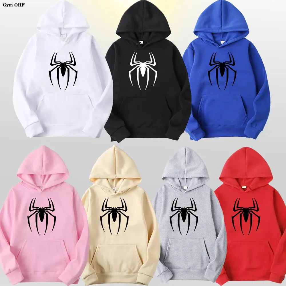 Spider Fashion Brand Men\'s Women\'s Hoodies Male Casual Sweatshirts Men\'s Hoodies High Quality Pullover Sweatshirt Tops Fleece