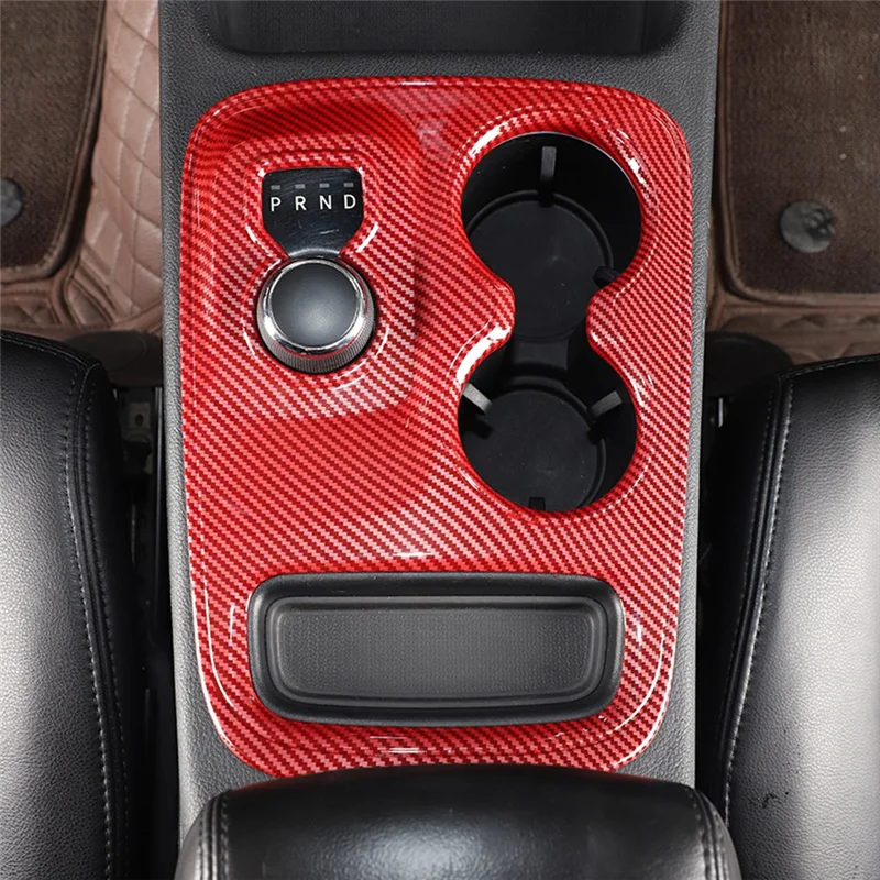 

For Dodge Durango 2014-2017 Central Control Gear Shift Panel Cover Trim Sticker Accessories - ABS Red Carbon Fiber