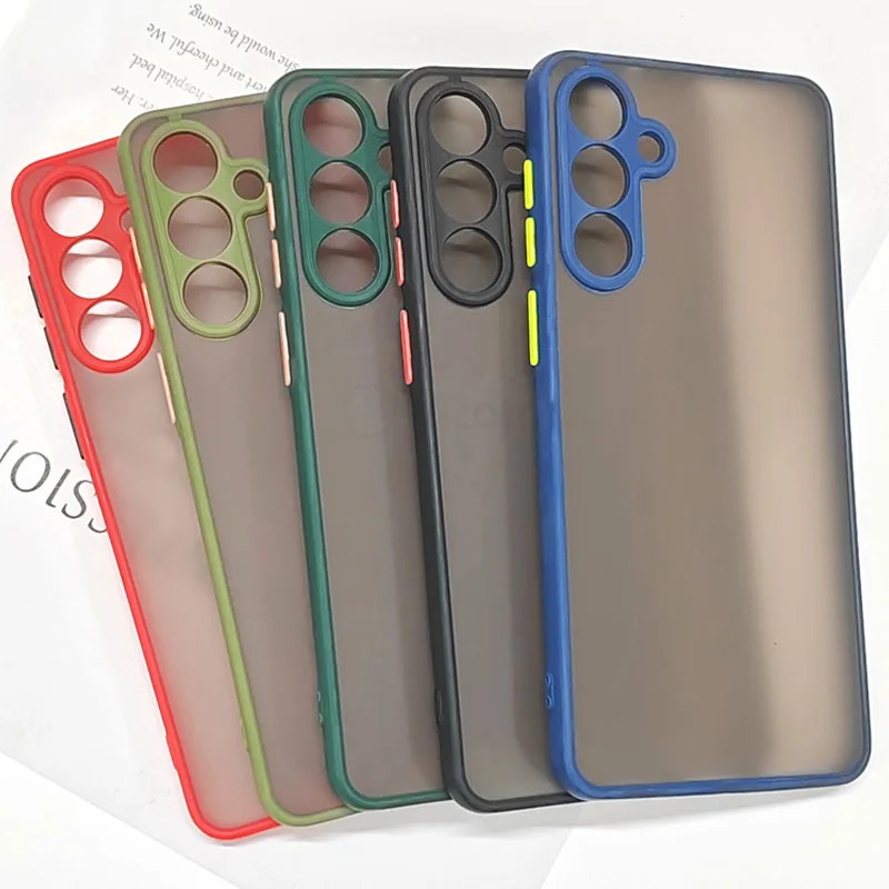 Shockproof Bumper Matte Cover For Samsung Galaxy A56 Soft TPU Frame+Hard Plastic Phone Case