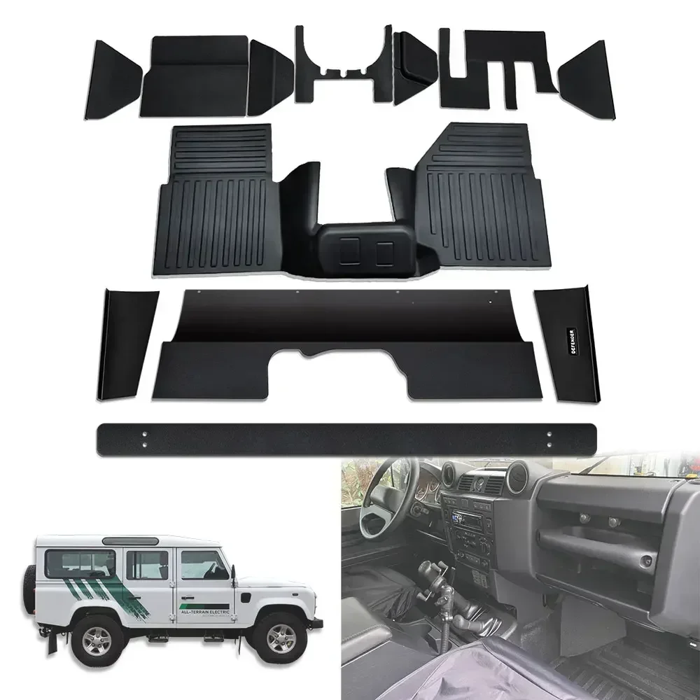 New！Custom-fit 3D waterproof car mats for Land Rover Defender 90 110 Puma TD4 2006-2016 floor liner foot pads non skidding carpe