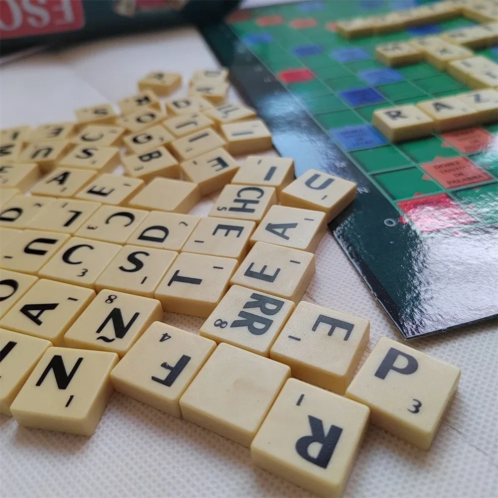 English French Russian Spanish Scrabble Words Mahjong Children Toys Board Games Matching Letter Game Multilingual juegos de mesa